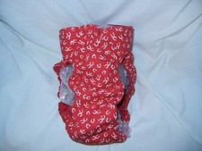 Female Dog Puppy Pet Diaper Washable Pant Sanitary Underwear RED HORSESHOES S/M