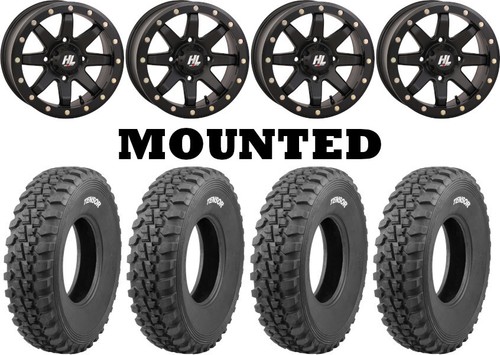 Kit 4 Tensor DS32 Hard 32x10-15 on High Lifter HL9 Beadlock Matte Black ...