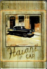 Vintage Metallplakette HAVANE CARS &ndash; Nachbildung, Gew&ouml;lbt, 30 x 20 cm