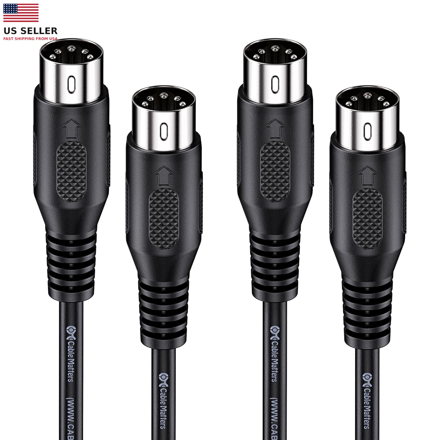 2-Pack 5 Pin DIN MIDI Cable, 5 Pin MIDI Cable - 6 Feet