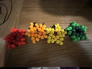 Plastic Rondelle Loose Beads 1mm - Red Orange Yellow Green Assorted