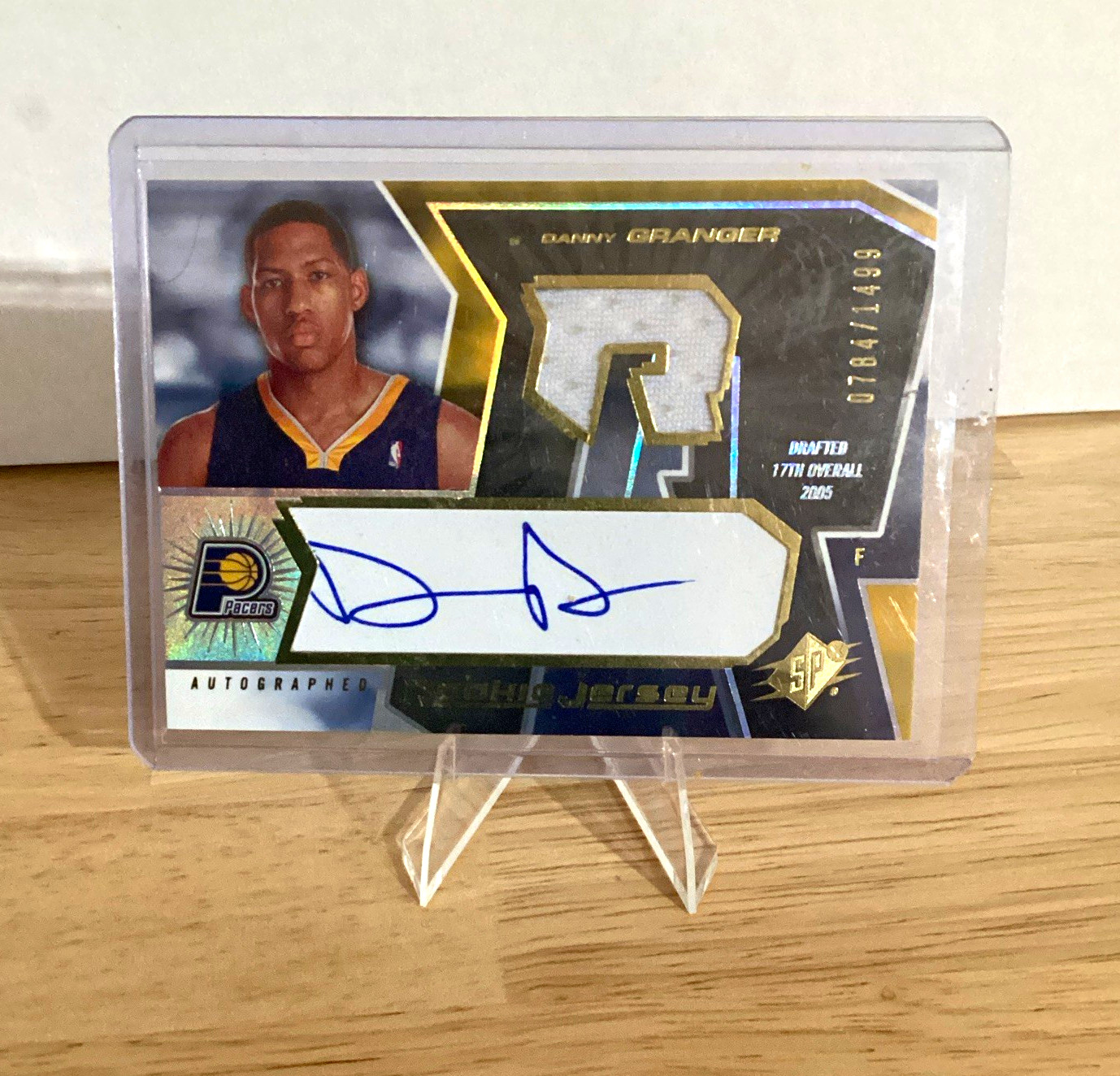 Upper Deck 2005-06 SPx Danny Granger Autographed Rookie Jersey Pacers #140/1499