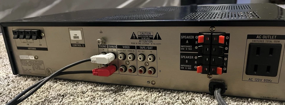 Sony STR-AV450 FM Stereo / FM-AM Receiver bundle with RCA Cable - Tested Working - Image 4 of 4