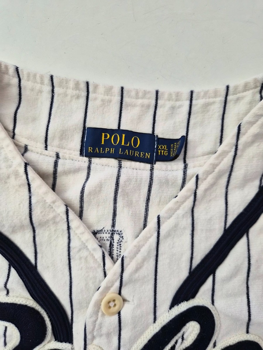 Polo Ralph Lauren Men's Baseball Jersey XXL Pinstripe Polo Bear 67