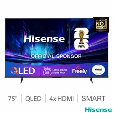 Hisense 75E78QTUK PRO 75" QLED 4K Smart Gaming TV UHD Dolby Vision 144z FREELY