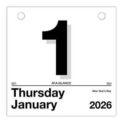 AT-A-GLANCE 2026  Today Is  Daily Wall Calendar Refill, 6'' x 6'', Small (K15026)