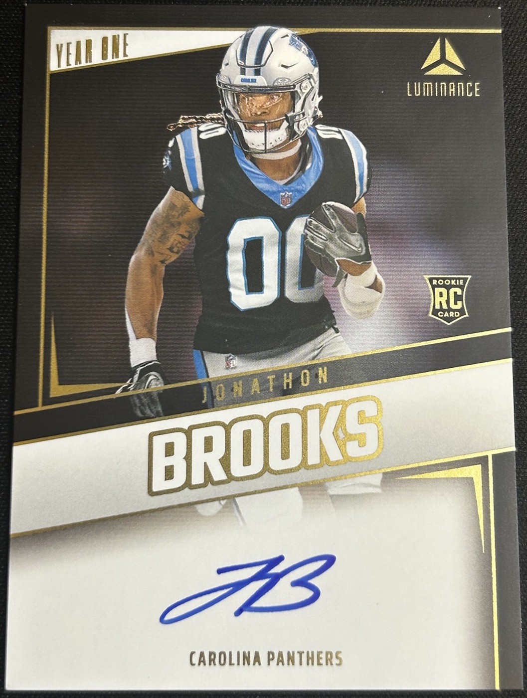 2024 PANINI LUMINANCE JONATHON BROOKS AUTO ROOKIE RC YEAR ONE PANTHERS