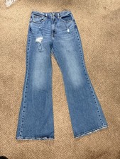 Levi's Premium 70's Ultra High Rise Flare Jeans 30x32 Blue Whiskering