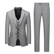 2026 Men's Wedding Suit Set Korean Business Casual Jacket Vest Pants 3-Piece Set