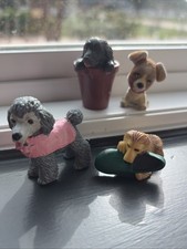 Lot Of 4, 1980/90s Puppy In My Pocket MEG Mini Toy Dogs- 1 Flocked 3 Regular