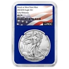 2024 (W) $1 American Silver Eagle NGC MS70 ER Flag Label Blue Core