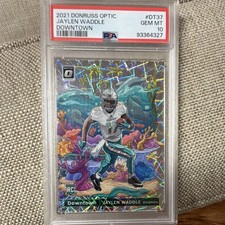 Panini Donruss Optic Downtown Jaylen Waddle Rookie #DT-37 PSA 10 Miami Dolphins 