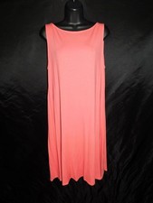 Eileen Fisher Size L Pink Sleeveless Dress A Line Midi Stretch Knit Viscose Lg
