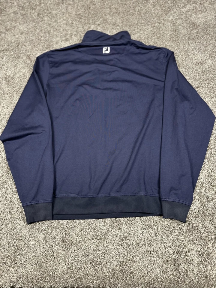 Мужской пуловер для гольфа FootJoy большой темно-синий 1/4 на молнии с длинным рукавом легкий топ - Изображение 3 из 4