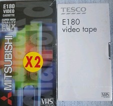3 Blank Video Casettes Sealed Unused E180 VHS Tapes