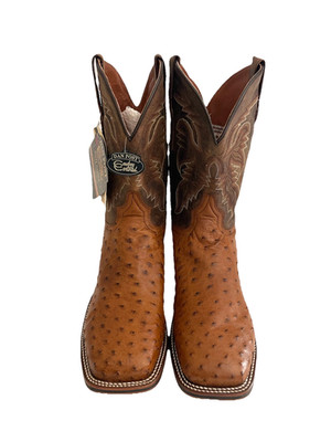 Dan Post Men's Alamosa Bay Apache Ostrich Boots Size 13 Extra Wide Square Toe