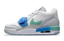 Jordan Legacy 312 GS Slip Resistant Mid top Childrens Basketball Shoes Gray Blue