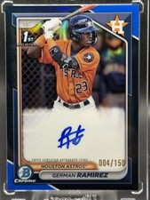 2024 Bowman Chrome 1st German Ramirez TRUE Blue Refractor Auto /150