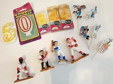 cake topper figures 1984 player plastic Disney candle holder Tupperware lot