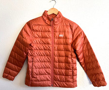 REI Down Jacket Orange Puffer Youth Medium 10-12 Lightweight EUC