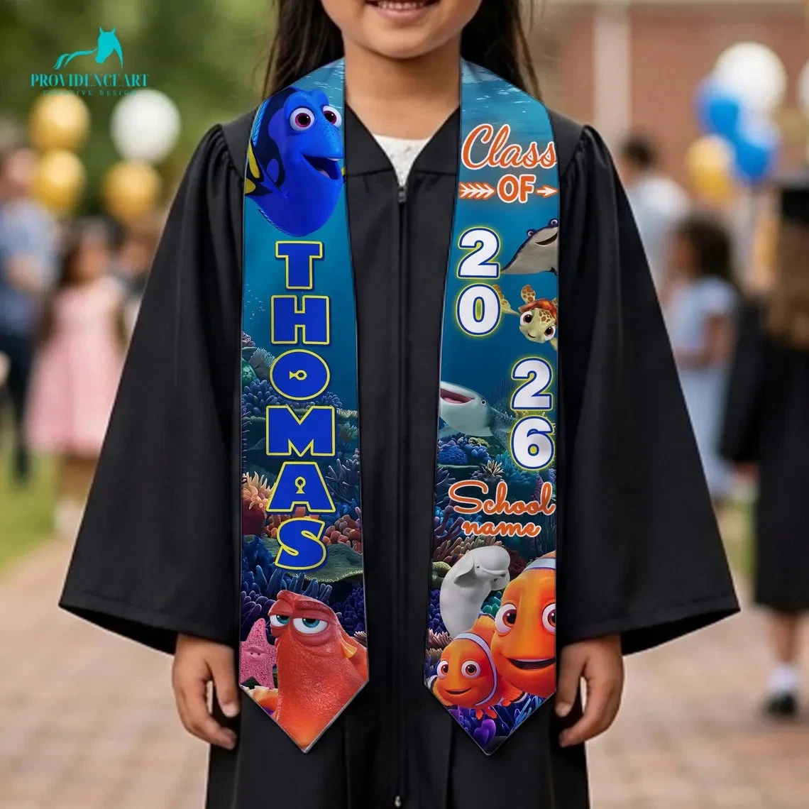 Personalized Finding Dory Class Of 2026 Graduation Stoles, Gift For Senior