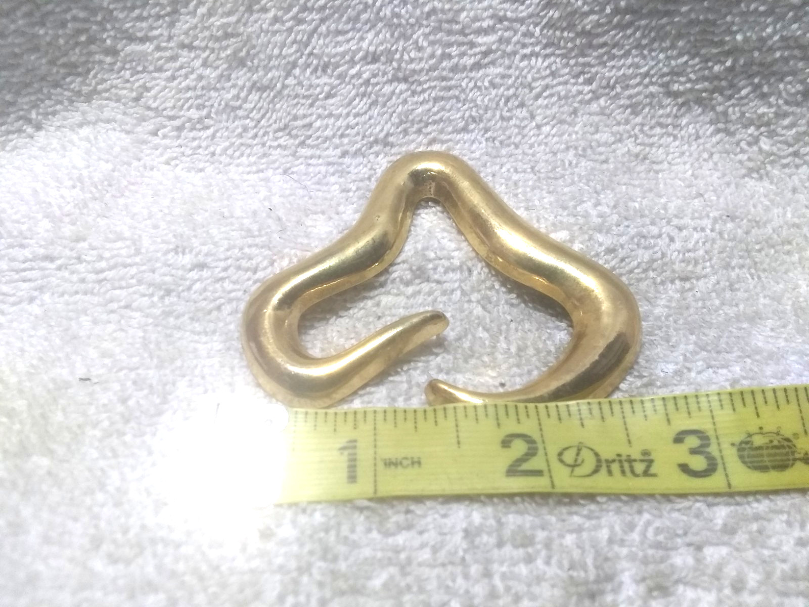 Solid Gold Narrow Snake Shape Scarf Kerchief Band… - image 8