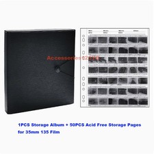 Photo Archival Storage Binder Album  50PCS Acid-Free Storage Page 35mm 135 Film
