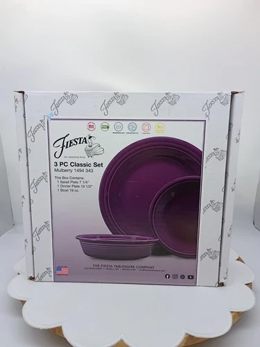 Fiesta Classic 3 Pc Place Setting New inOpen Box Mulberry Retired Color