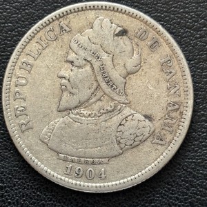1904 Panama 25 Silver Centesimos KM# 4