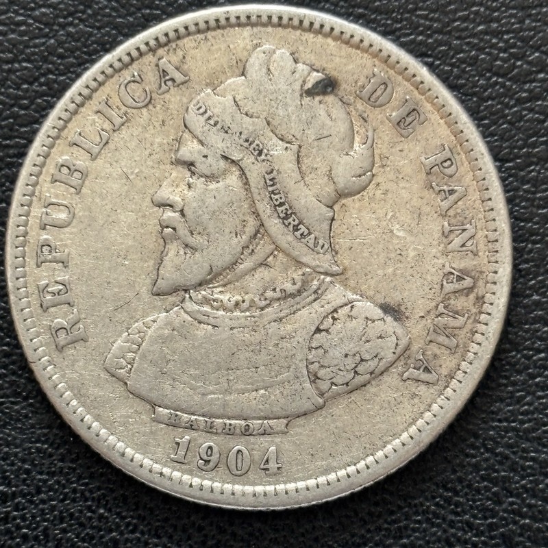 1904 Panama 25 Silver Centesimos KM# 4
