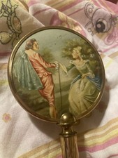 Vintage Hairbrush with Victorian Lady and Gentleman