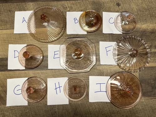 Vintage Pink Depression Glass Candy Dish or Bowl REPLACEMENT LID ONLY