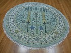 Turkish Oushak Rug, Multicolored Handmade Bohemian Round Rug 5x5.2 Ft — photo 7