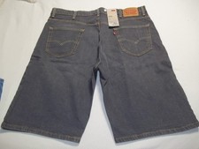 New Levi's 569 Denim jeans Shorts sz 40 x 12 dk gray Loose Straight Bermuda Levi
