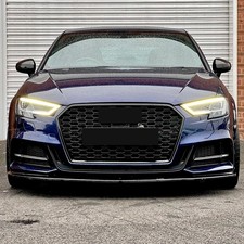 FOR AUDI A3 S3 8V 2016-2020 GLOSS BLACK RS STYLE HONEYCOMB FRONT RADIATOR GRILLE