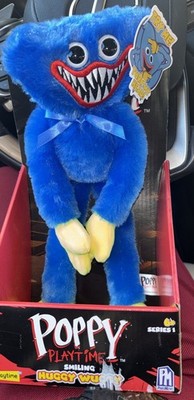 Huggy Wuggy Poppy Playtime Blue Monster Plush Connect Hands Smile Teeth