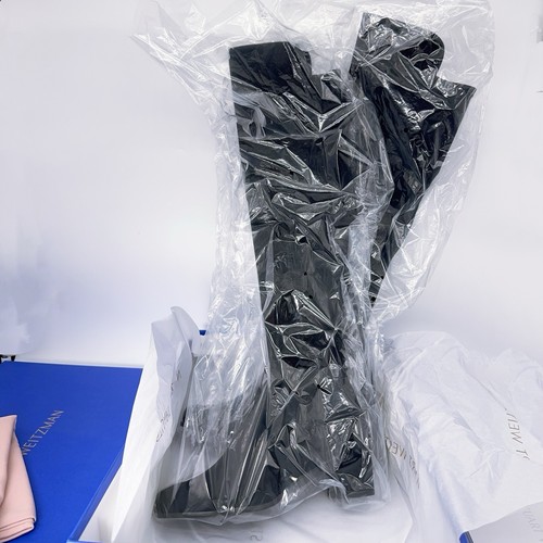 Stuart Weitzman 5050 Block Over The Knee Black Suede Heel Boots 37 6.5 Authentic - Picture 8 of 12