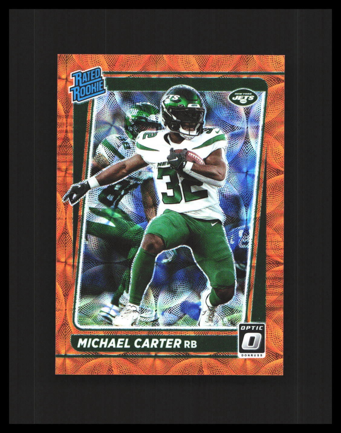 2021 Michael Carter Rookie Card Donruss Optic Orange Scope /79 #235 NY Jets