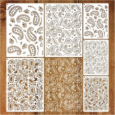 6pcs Paisley Stencil for Painting Walls Large Drawing Template...