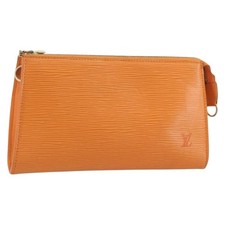 LOUIS VUITTON Epi Pochette Accessoires Pouch Orange Mandarin M5294H Auth 196401