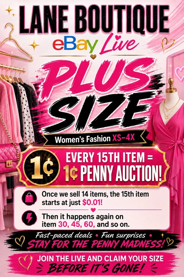Plus Size Woman Fashion for Every Size XS–4X $5 Starts Penny Auctions