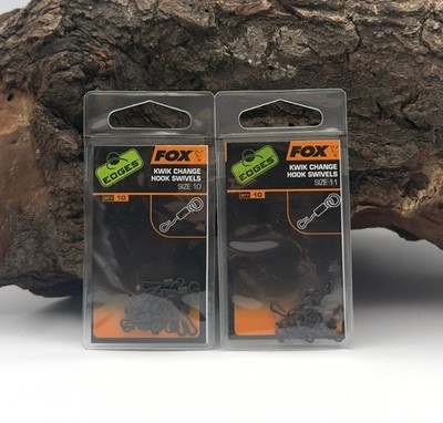 Fox Edges Kwik Change Hook Swivels Größe 10 / 11 Wirbel Karpfenangeln NEW OVP