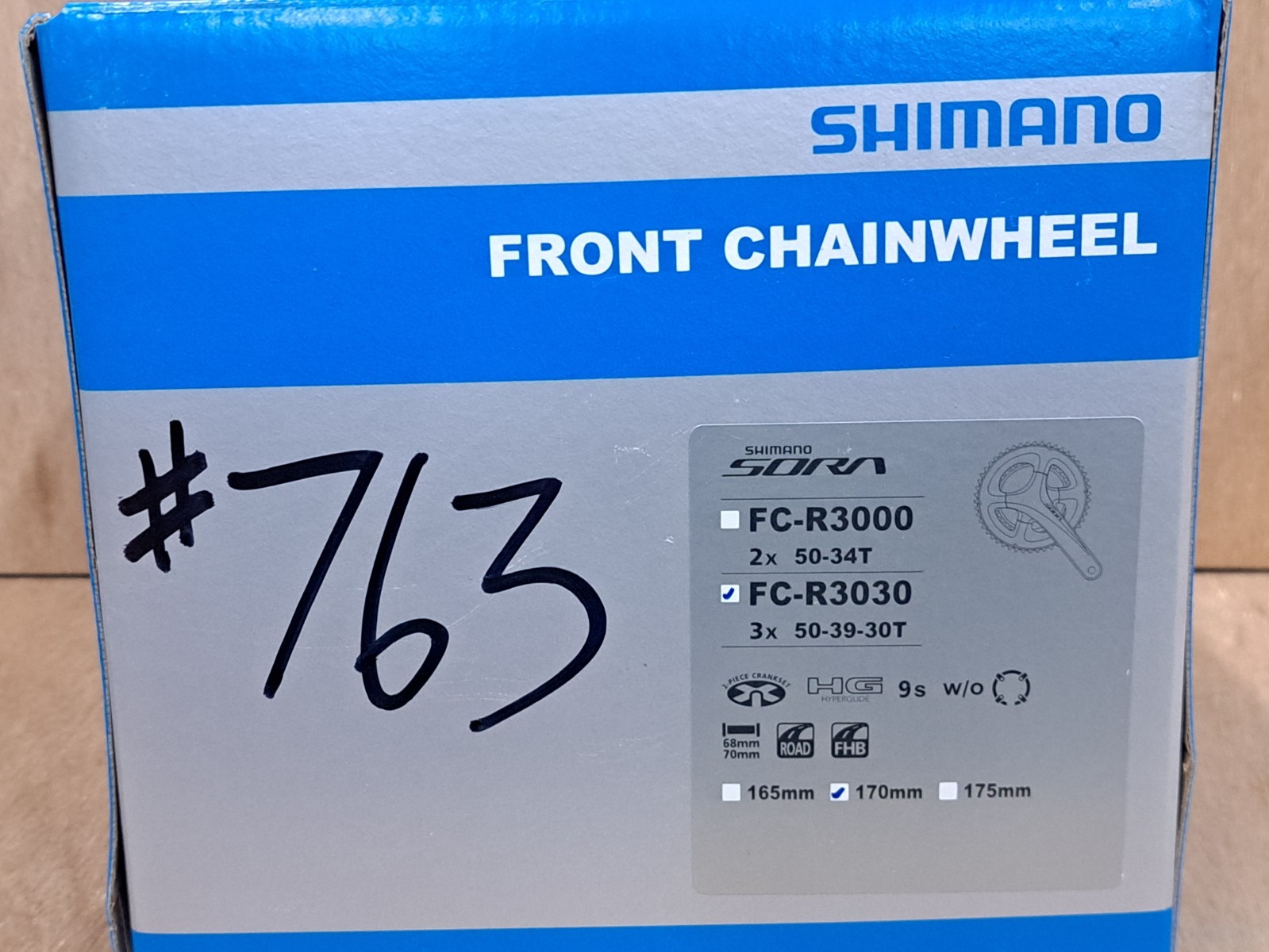 Shimano Sora Crankset / FC-R3030 / 3 x 9 / 170mm / 50-39-30t