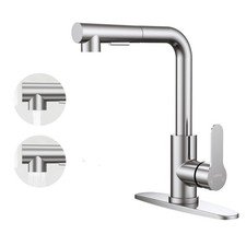 Kitchen Faucets, Kitchen Faucet with Pull Down Sprayer and Deck Plate, Commer...
