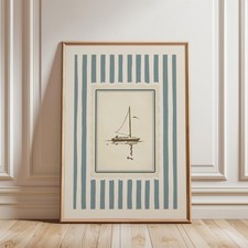 Vintage Sailboat Coastal Wall Art Quiet Luxury Nautical Print