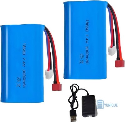 LiPo-Batterie 7,4V 3000mAh 2S 2-Teiler-Set mit Deans-Anschluss T + XH-3P RC