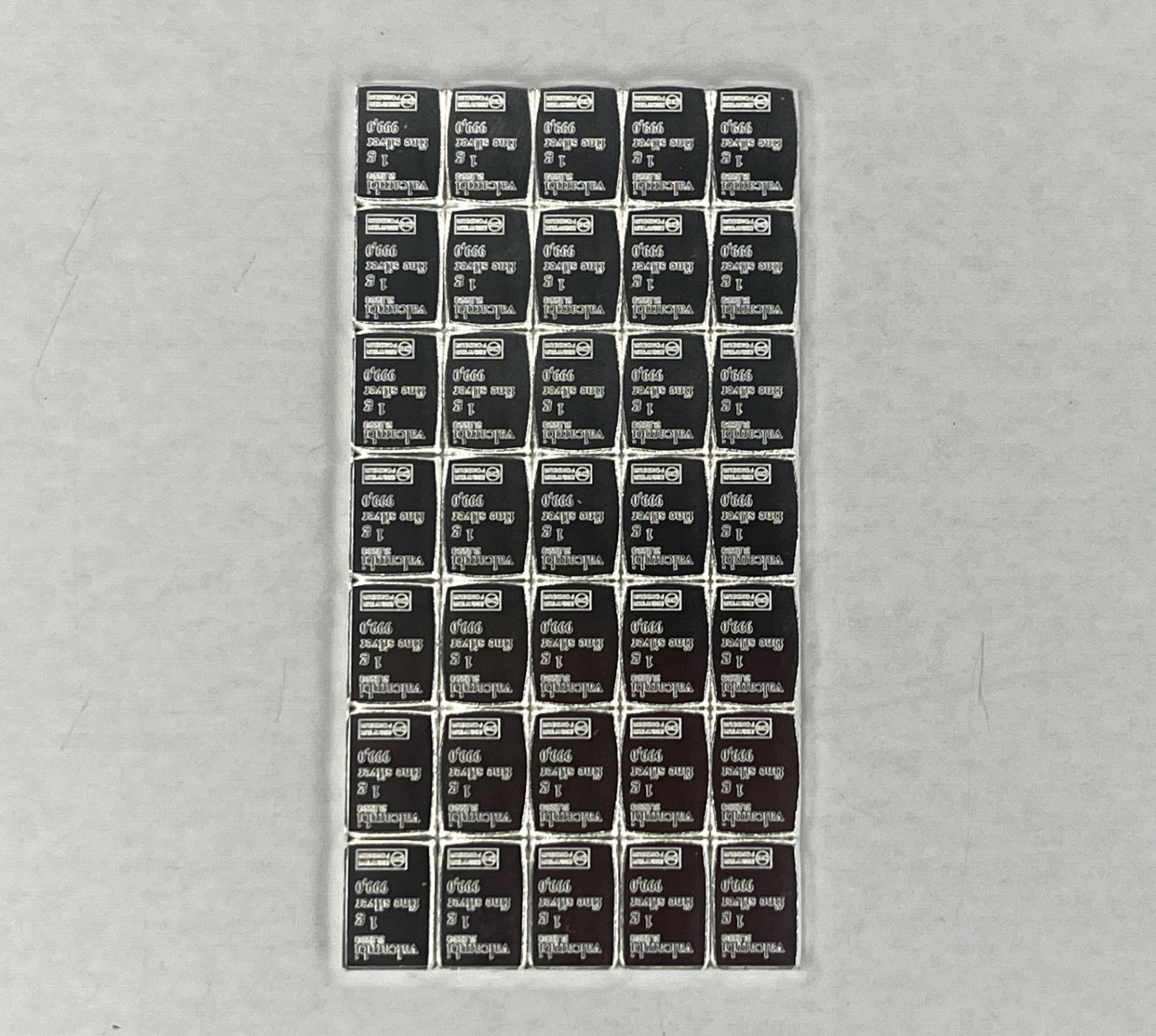 35 x 1-Gram SILVER  999 PURE Valcambi Combibar Swiss Bullion