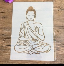 Mandala Buddha Wall Art Reusable Plastic Stencil - StencilAir