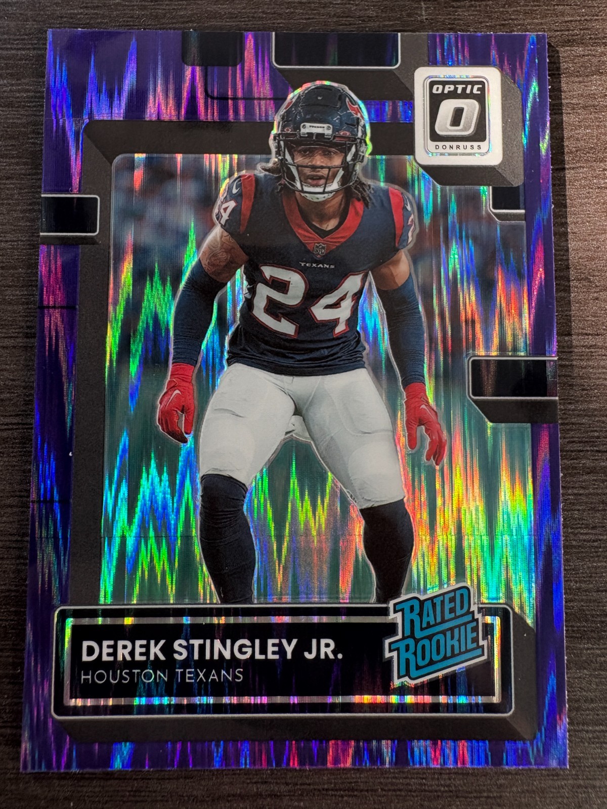 2022 Panini Donruss Optic Derek Stingley Jr. #244 Rated RC Purple Shock Prizm