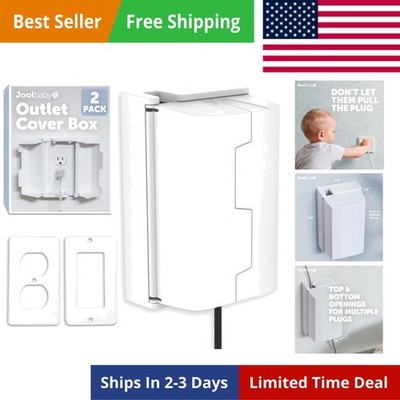Outlet Cover Box for Child Safety 2 Pack Duplex & Decorator Electrical Outlet...